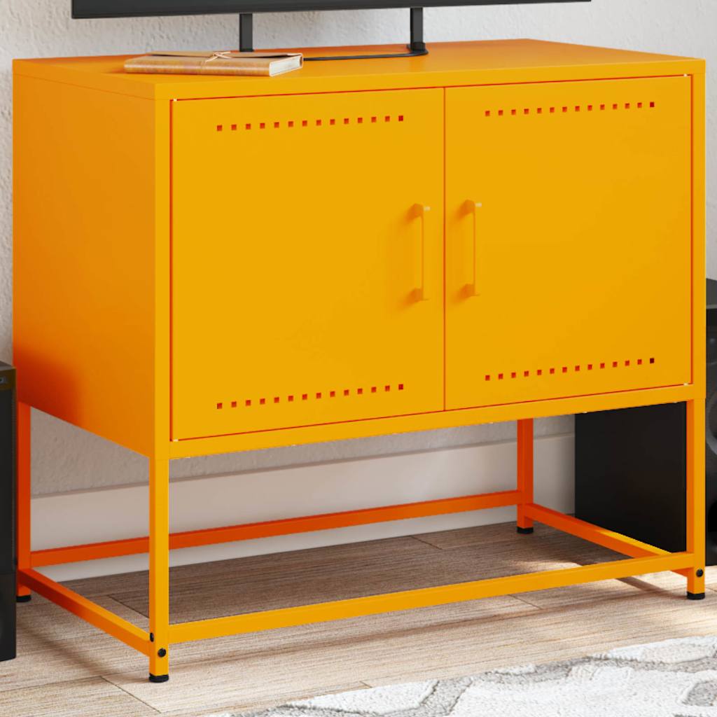 Senfgelber TV-Schrank aus Stahl, 68,5 cm