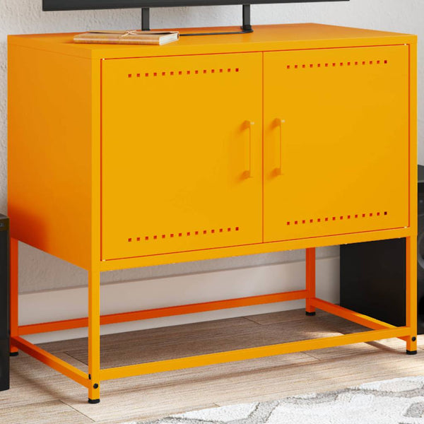 Senfgelber TV-Schrank aus Stahl, 68,5 cm