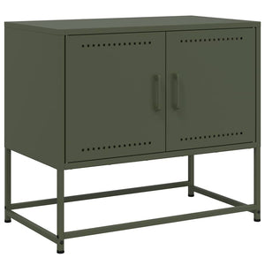 Olivgrüner TV-Schrank aus Stahl, 68,5 cm