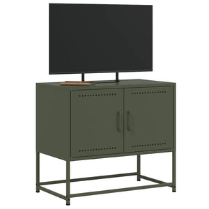 Olivgrüner TV-Schrank aus Stahl, 68,5 cm