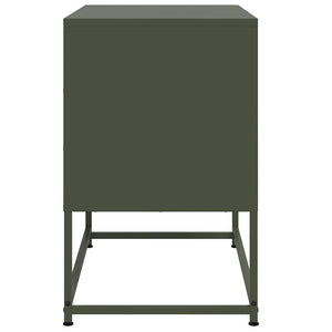 Olivgrüner TV-Schrank aus Stahl, 68,5 cm