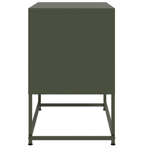 Olivgrüner TV-Schrank aus Stahl, 68,5 cm