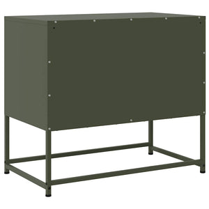 Olivgrüner TV-Schrank aus Stahl, 68,5 cm