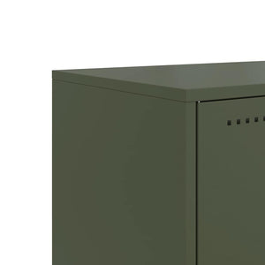 Olivgrüner TV-Schrank aus Stahl, 68,5 cm
