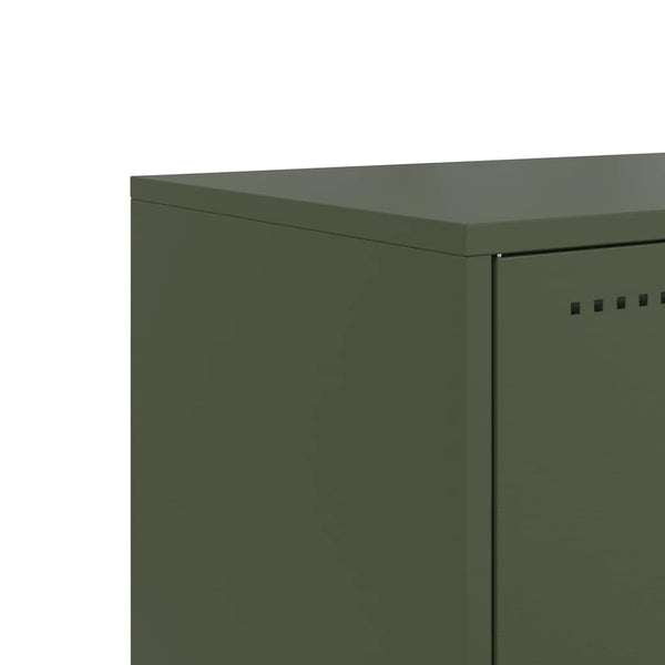 Olivgrüner TV-Schrank aus Stahl, 68,5 cm