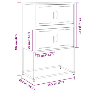 Schwarzes Stahl Sideboard 68,5x107 cm