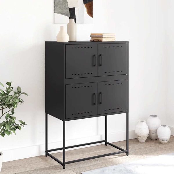 Schwarzes Stahl Sideboard 68,5x107 cm