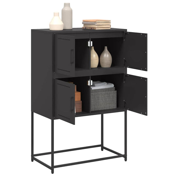 Schwarzes Stahl Sideboard 68,5x107 cm