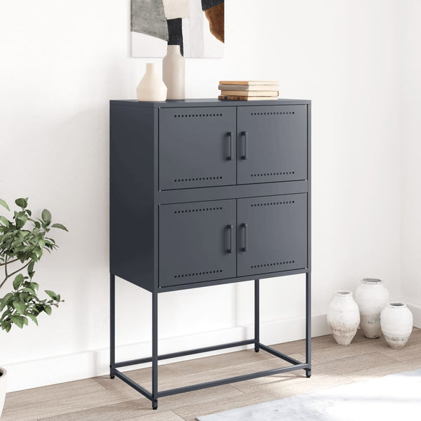 Anthrazitfarbenes Stahl-Sideboard 68,5x38,5x107 cm