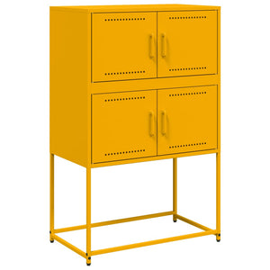 Senfgelbes Sideboard, 68,5 cm Stahl