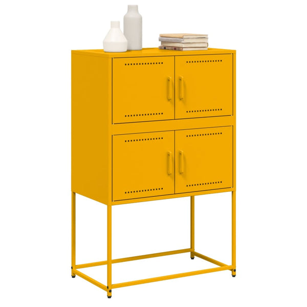 Senfgelbes Sideboard, 68,5 cm Stahl