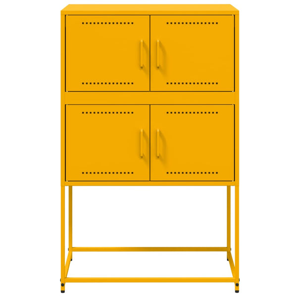 Senfgelbes Sideboard, 68,5 cm Stahl