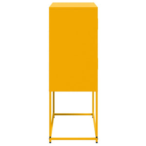 Senfgelbes Sideboard, 68,5 cm Stahl