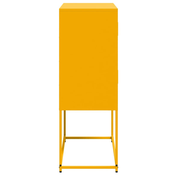 Senfgelbes Sideboard, 68,5 cm Stahl