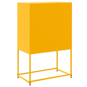 Senfgelbes Sideboard, 68,5 cm Stahl