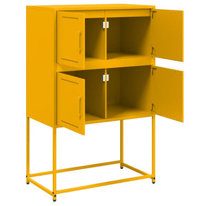 Senfgelbes Sideboard, 68,5 cm Stahl