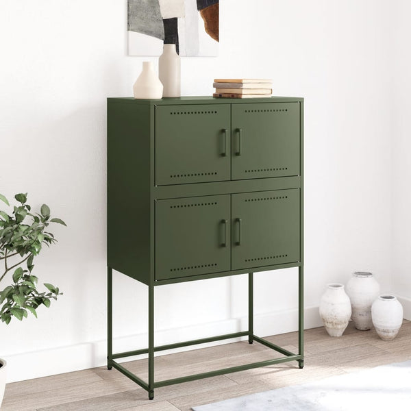 Olivgrünes Sideboard 68,5x38,5x107 cm Stahl