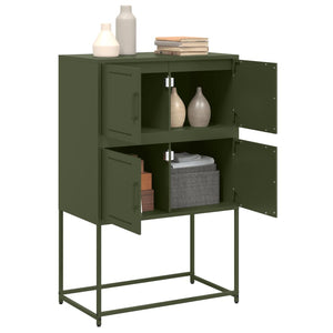Olivgrünes Sideboard 68,5x38,5x107 cm Stahl