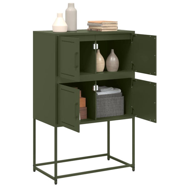 Olivgrünes Sideboard 68,5x38,5x107 cm Stahl