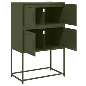 Olivgrünes Sideboard 68,5x38,5x107 cm Stahl