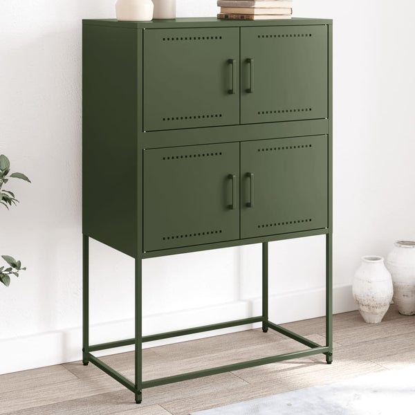Olivgrünes Sideboard 68,5x38,5x107 cm Stahl