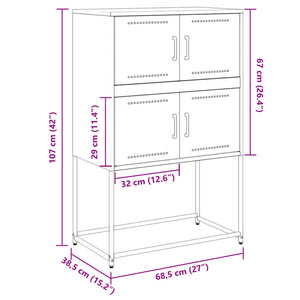 Weißes Stahl Sideboard 68,5x38,5x107 cm