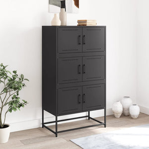 Schwarzes Stahl Sideboard, 68,5 cm