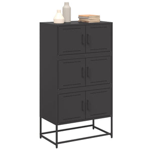 Schwarzes Stahl Sideboard, 68,5 cm