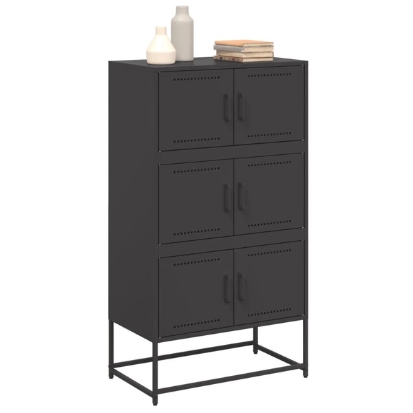 Schwarzes Stahl Sideboard, 68,5 cm