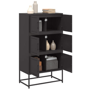 Schwarzes Stahl Sideboard, 68,5 cm