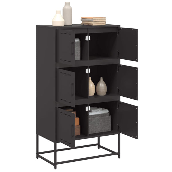 Schwarzes Stahl Sideboard, 68,5 cm