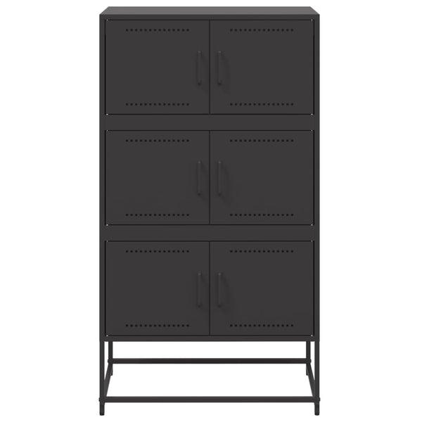Schwarzes Stahl Sideboard, 68,5 cm