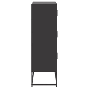 Schwarzes Stahl Sideboard, 68,5 cm