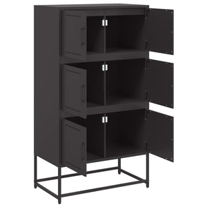Schwarzes Stahl Sideboard, 68,5 cm