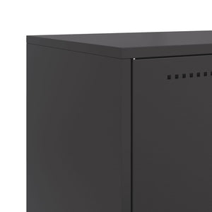 Schwarzes Stahl Sideboard, 68,5 cm