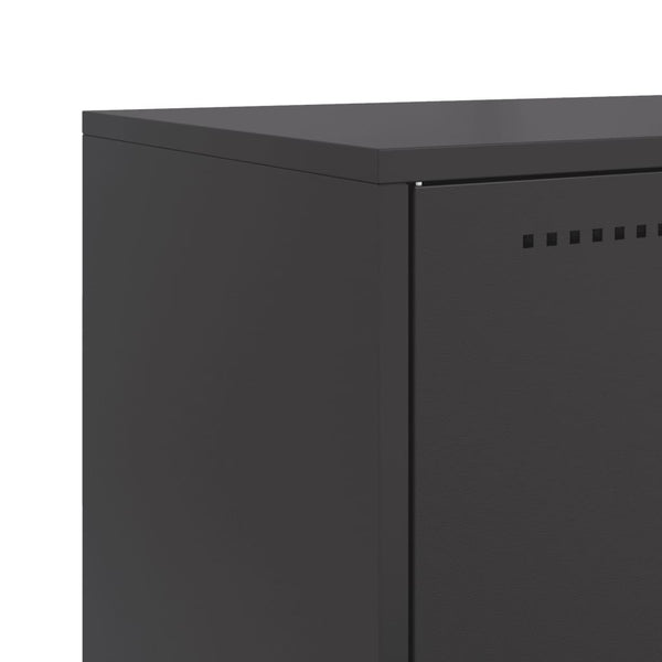 Schwarzes Stahl Sideboard, 68,5 cm