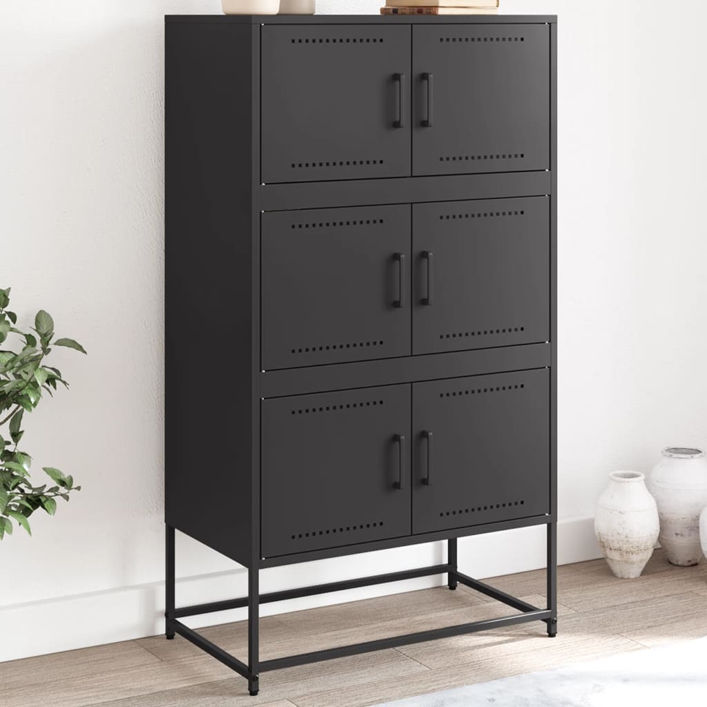 Schwarzes Stahl Sideboard, 68,5 cm