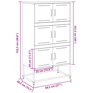 Weißes Stahl Sideboard, 68,5 cm