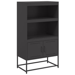 Schwarzes Highboard aus Stahl, 68,5 cm