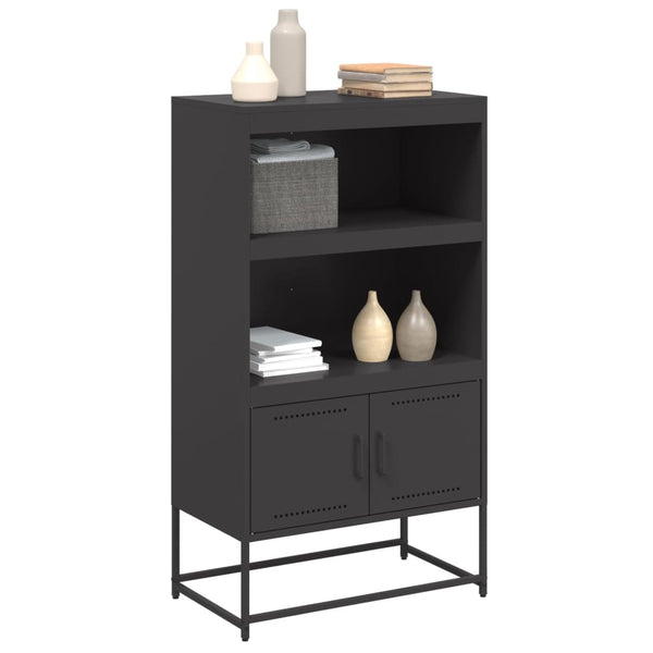 Schwarzes Highboard aus Stahl, 68,5 cm