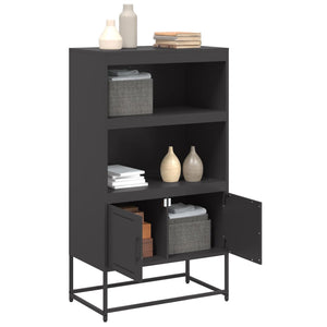 Schwarzes Highboard aus Stahl, 68,5 cm