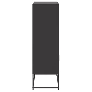 Schwarzes Highboard aus Stahl, 68,5 cm