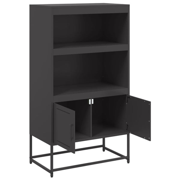 Schwarzes Highboard aus Stahl, 68,5 cm