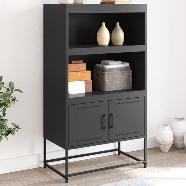 Schwarzes Highboard aus Stahl, 68,5 cm