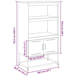 Highboard Rosa Stahl 68,5x38,5x123,5 cm