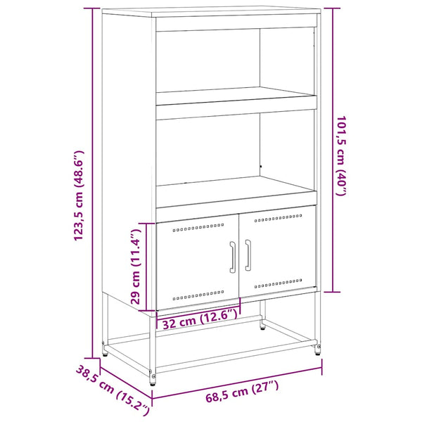 Highboard Rosa Stahl 68,5x38,5x123,5 cm
