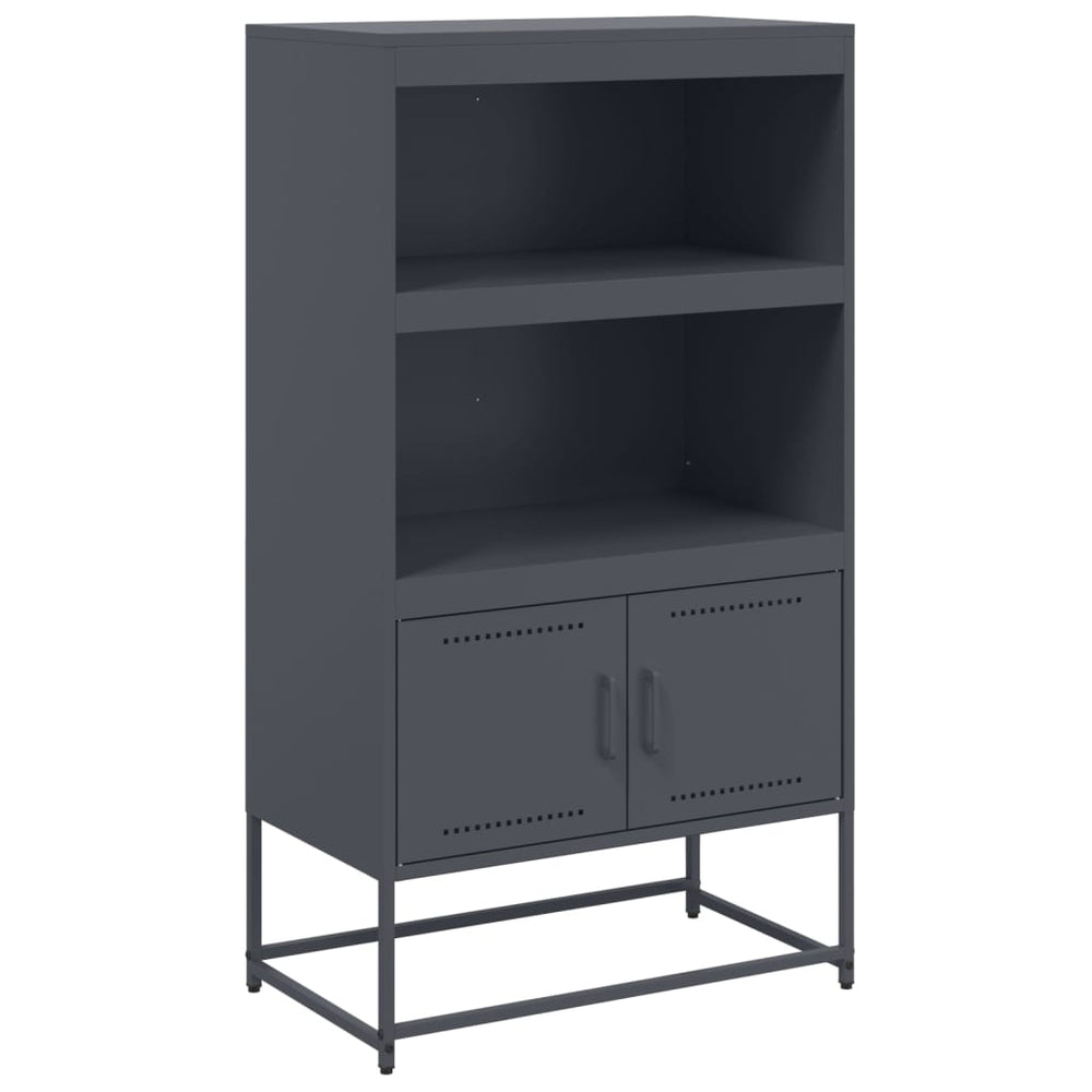 Anthrazitfarbenes Highboard aus Stahl, 68,5 cm