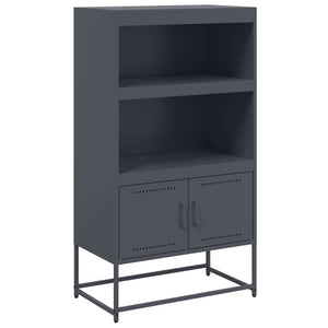 Anthrazitfarbenes Highboard aus Stahl, 68,5 cm
