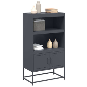 Anthrazitfarbenes Highboard aus Stahl, 68,5 cm