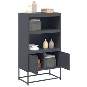 Anthrazitfarbenes Highboard aus Stahl, 68,5 cm